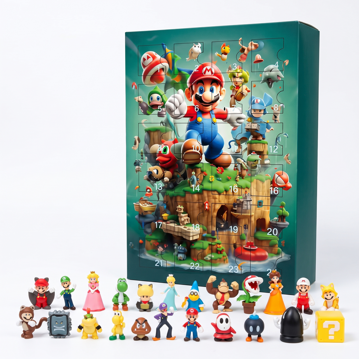 Mario Advent Calendar - Hero Shot - 24 Collectible Figures